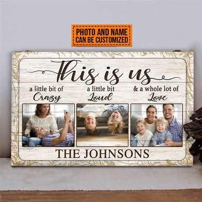 Custom Photo Family Couple Husband Wife This Is Us Photo Gift Custom Wood Rectangle Sign, Anniversary, Wall Pictures, Wall Art, Wall Decor