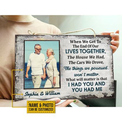 Custom Photo Old Couple Husband Wife When We Get Photo Gift Custom Wood Rectangle Sign, Anniversary, Wall Pictures, Wall Art, Wall Decor