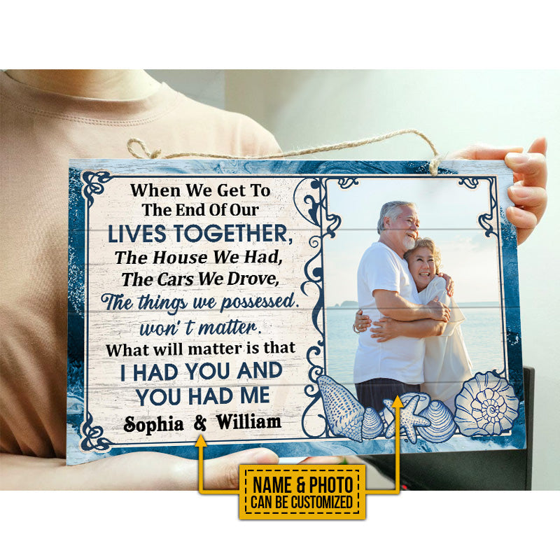 Custom Photo Old Couple Beach Husband Wife When We Get Photo Gift Custom Wood Rectangle Sign, Anniversary, Wall Pictures, Wall Art, Wall Decor