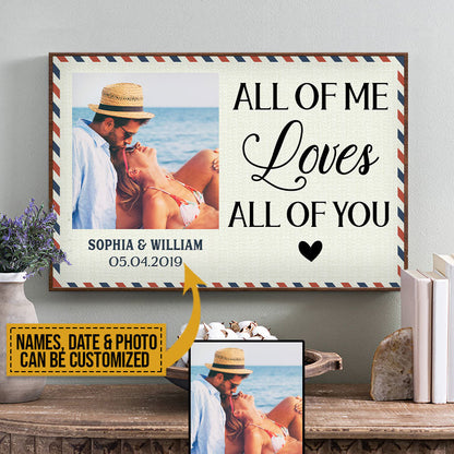 Custom Photo Couple Husband Wife All Of Me Postcard Photo Gift Custom Poster, Wall Pictures, Wall Art, Wall Decor