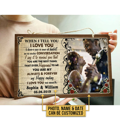 Custom Photo Couple Husband Wife When I Say Photo Gift Custom Wood Rectangle Sign, Wedding Gift, Anniversary, Wall Pictures, Wall Art, Wall Decor