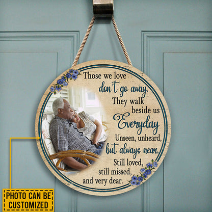 Custom Photo Gift Memorial Gift Those We Love Custom Wood Circle Sign, Sympathy, Wall Pictures, Wall Art, Wall Decor
