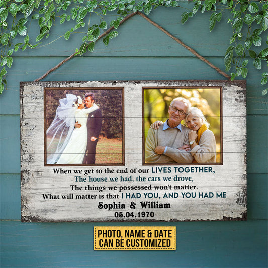 Custom Photo Gift Old Couple When We Get Anniversary Gift Custom Wood Rectangle Sign, Wedding, Sympathy, Memorial Gift, Wall Pictures, Wall Art, Wall Decor, Grandparents Day Gifts