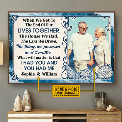 Custom Photo Old Couple Beach Husband Wife When We Get Photo Gift Custom Poster, Anniversary, Wall Pictures, Wall Art, Wall Decor