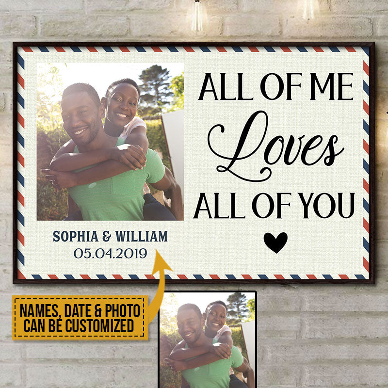 Custom Photo Couple Husband Wife All Of Me Postcard Photo Gift Custom Poster, Wall Pictures, Wall Art, Wall Decor