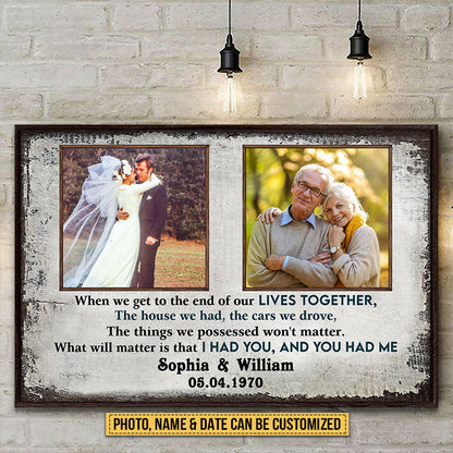 Custom Photo Gift Old Couple When We Get Anniversary Gift Custom Poster, Wedding, Sympathy, Memorial Gift, Wall Pictures, Wall Art, Wall Decor, Grandparents Day Gifts