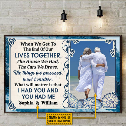 Custom Photo Old Couple Beach Husband Wife When We Get Photo Gift Custom Poster, Anniversary, Wall Pictures, Wall Art, Wall Decor
