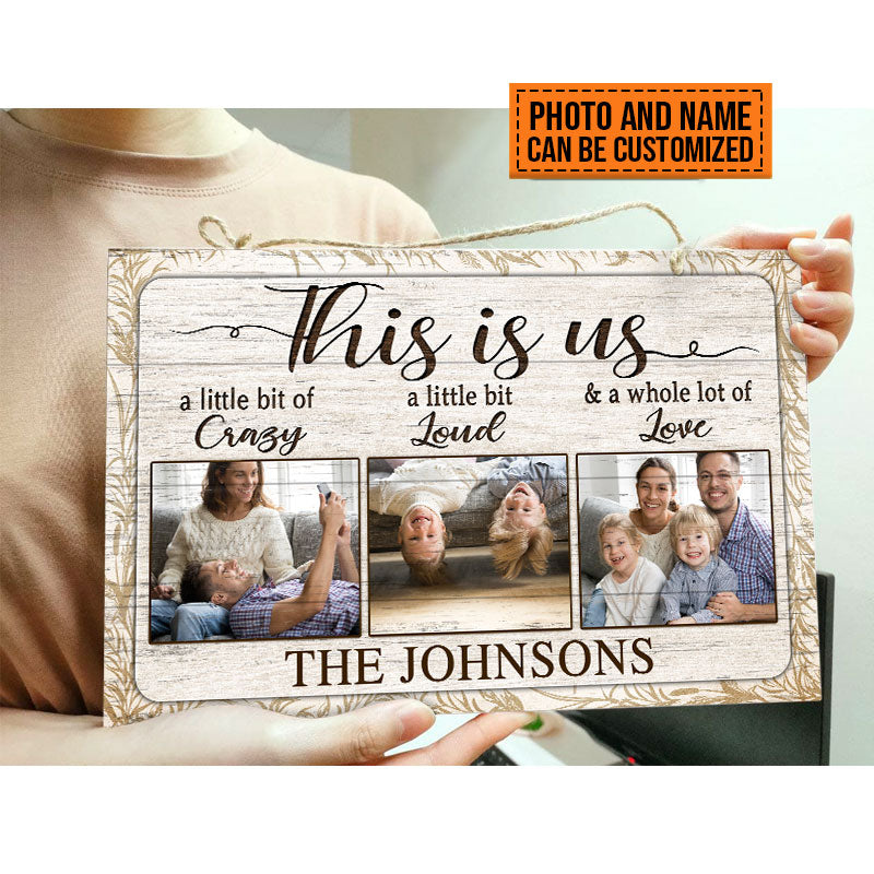 Custom Photo Family Couple Husband Wife This Is Us Photo Gift Custom Wood Rectangle Sign, Anniversary, Wall Pictures, Wall Art, Wall Decor