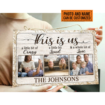 Custom Photo Family Couple Husband Wife This Is Us Photo Gift Custom Wood Rectangle Sign, Anniversary, Wall Pictures, Wall Art, Wall Decor