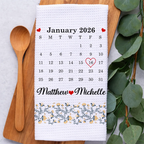 Calendar Married Couple Forever Together - Personalized Kitchen Towel