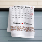 Calendar Married Couple Forever Together - Personalized Kitchen Towel