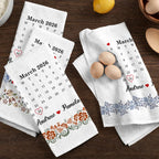 Calendar Married Couple Forever Together - Personalized Kitchen Towel