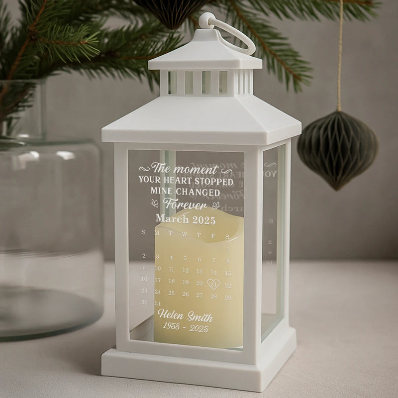 Calendar The Moment Your Heart Stopped - Personalized LED Candle Lantern