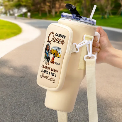 Camper Queen Classy Sassy - Personalized Bottle Carrier Bag