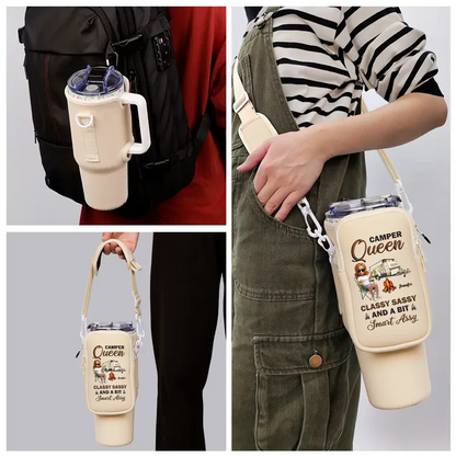 Camper Queen Classy Sassy - Personalized Bottle Carrier Bag
