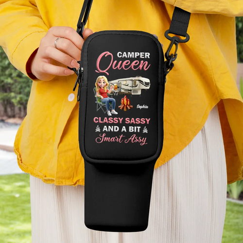 Camper Queen Classy Sassy - Personalized Bottle Carrier Bag