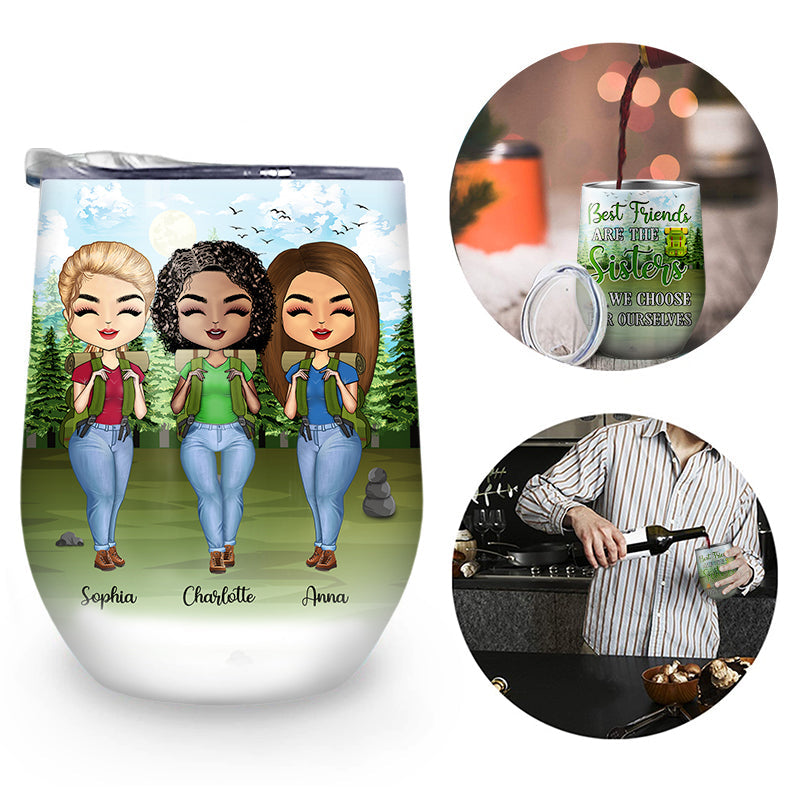 Camping Best Friends We Choose For Ourselves - Personalized Custom Wine Tumbler