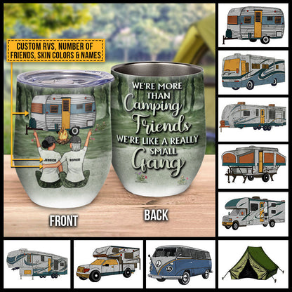 Camping Bestie Like Small Gang Custom Wine Tumbler