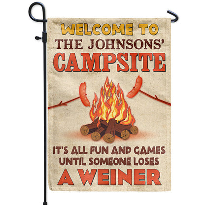 Camping Campsite Someone Loses A Weiner Custom Flag