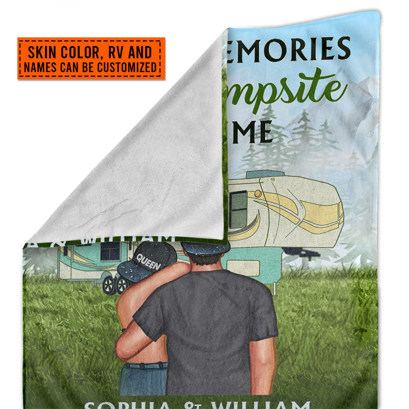 Camping Couple Campers Travelers Making Memories Custom Blanket