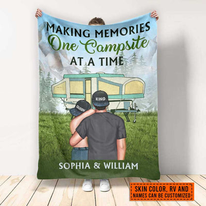 Camping Couple Campers Travelers Making Memories Custom Blanket