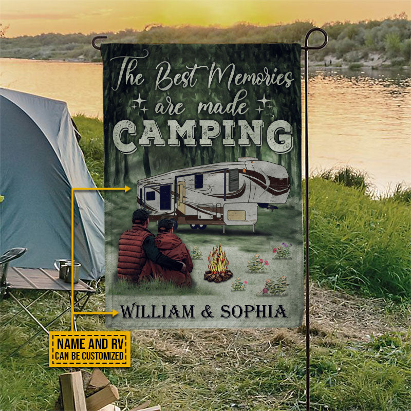 Camping Couple Memories Are Made Camping Custom Flag