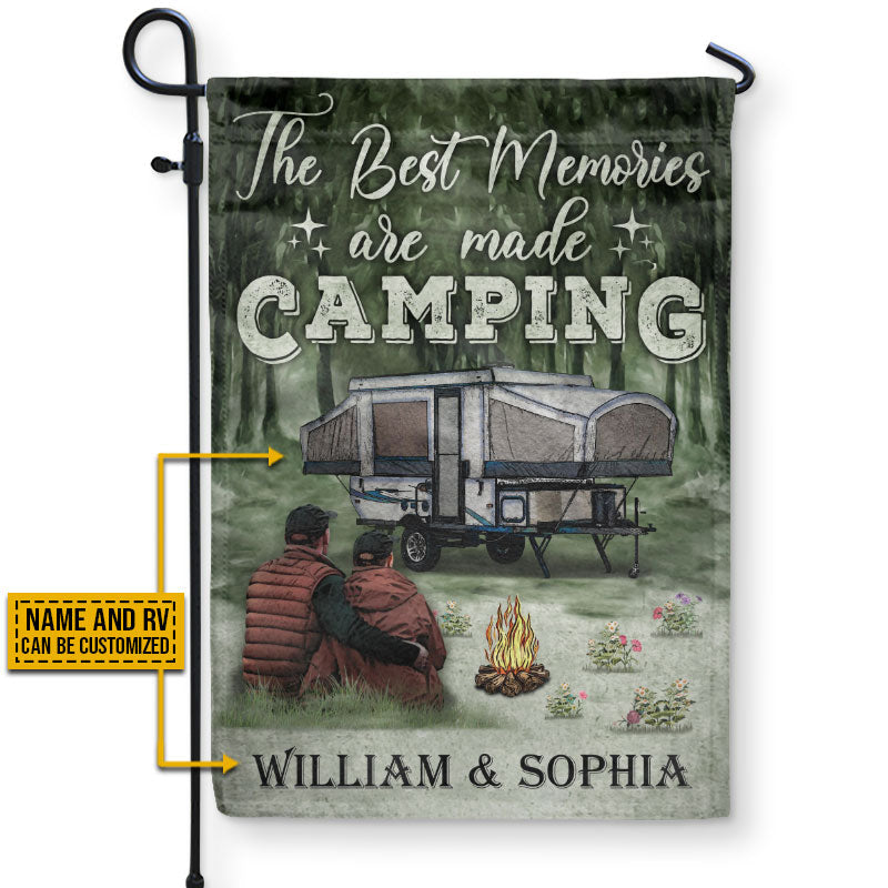 Camping Couple Memories Are Made Camping Custom Flag