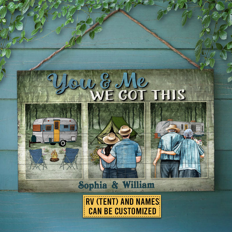 Camping Couple We Got This Custom Wood Rectangle Sign