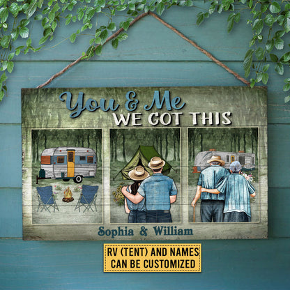 Camping Couple We Got This Custom Wood Rectangle Sign
