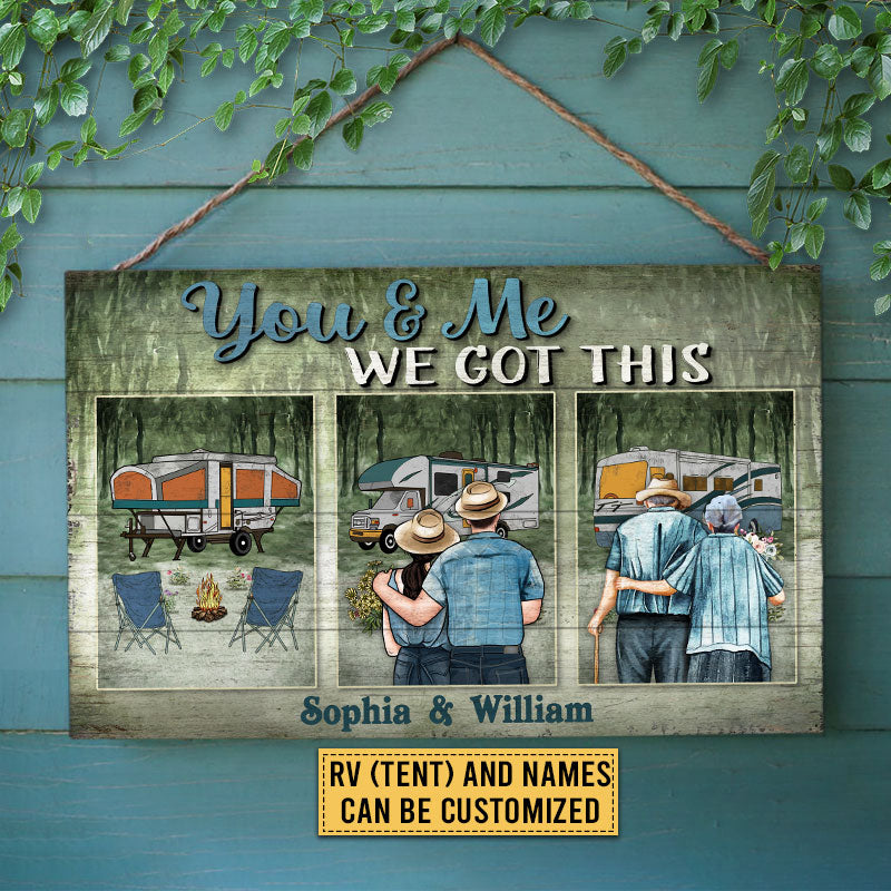 Camping Couple We Got This Custom Wood Rectangle Sign