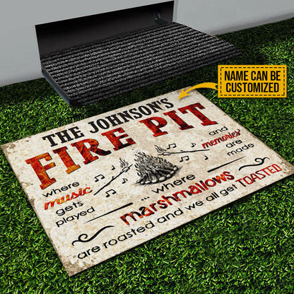 Camping Fire Pit Get Toasted Custom Doormat, Campsite Decoration
