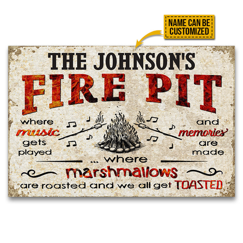 Camping Fire Pit Get Toasted Custom Doormat, Campsite Decoration