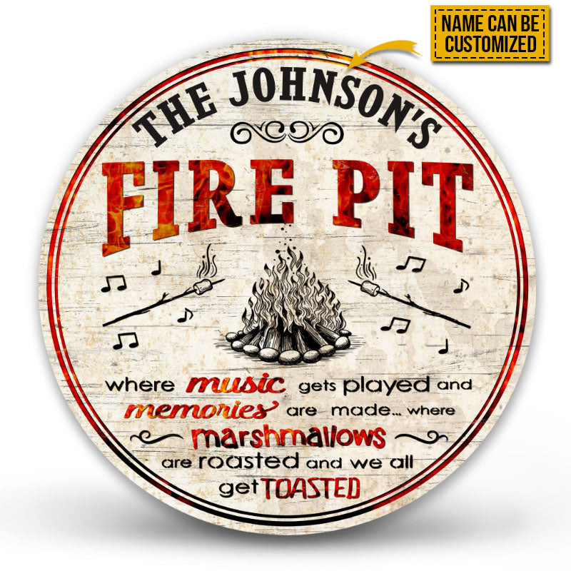 Camping Fire Pit Get Toasted Custom Wood Circle Sign, Outdoor Decorating Ideas