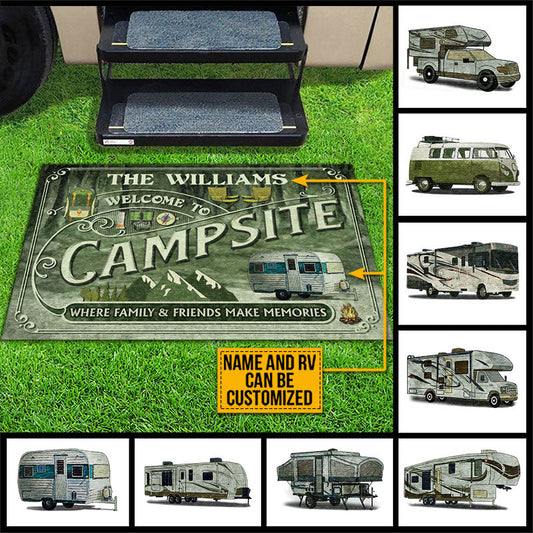 Camping Forest Welcome To Campsite Custom Doormat