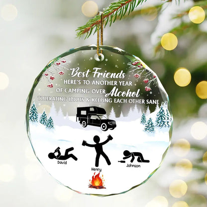 Camping Keep Each Other Sane Friends - Personalized Circle Ornament ornament The Next Custom Gift