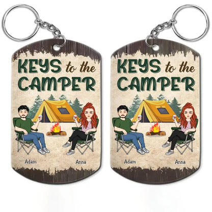 Camping - Keys To The Camper - Personalized Aluminum Keychain Keychain The Next Custom Gift