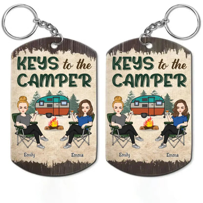 Camping - Keys To The Camper - Personalized Aluminum Keychain Keychain The Next Custom Gift