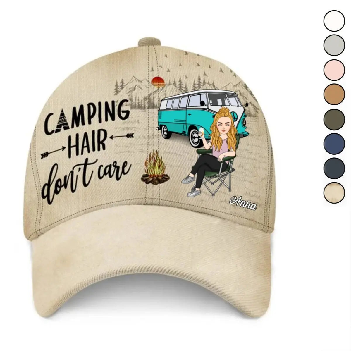 Camping Lovers - Camping Hair Don't Care - Camping Personalized Classic Cap Hat The Next Custom Gift