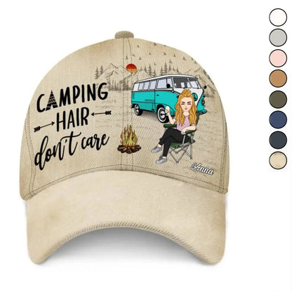 Camping Lovers - Camping Hair Don't Care - Camping Personalized Classic Cap Hat The Next Custom Gift