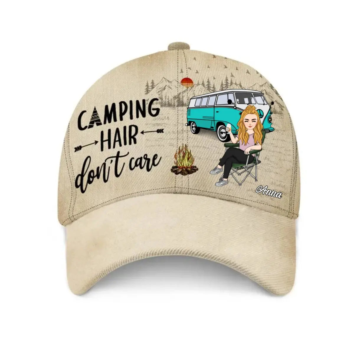 Camping Lovers - Camping Hair Don't Care - Camping Personalized Classic Cap Hat The Next Custom Gift