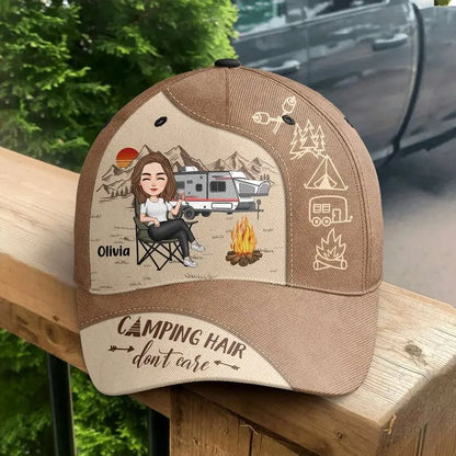 Camping Lovers - Camping Hair Don't Care - Personalized Classic Cap Hat The Next Custom Gift