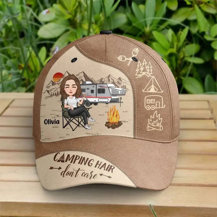 Camping Lovers - Camping Hair Don't Care - Personalized Classic Cap Hat The Next Custom Gift