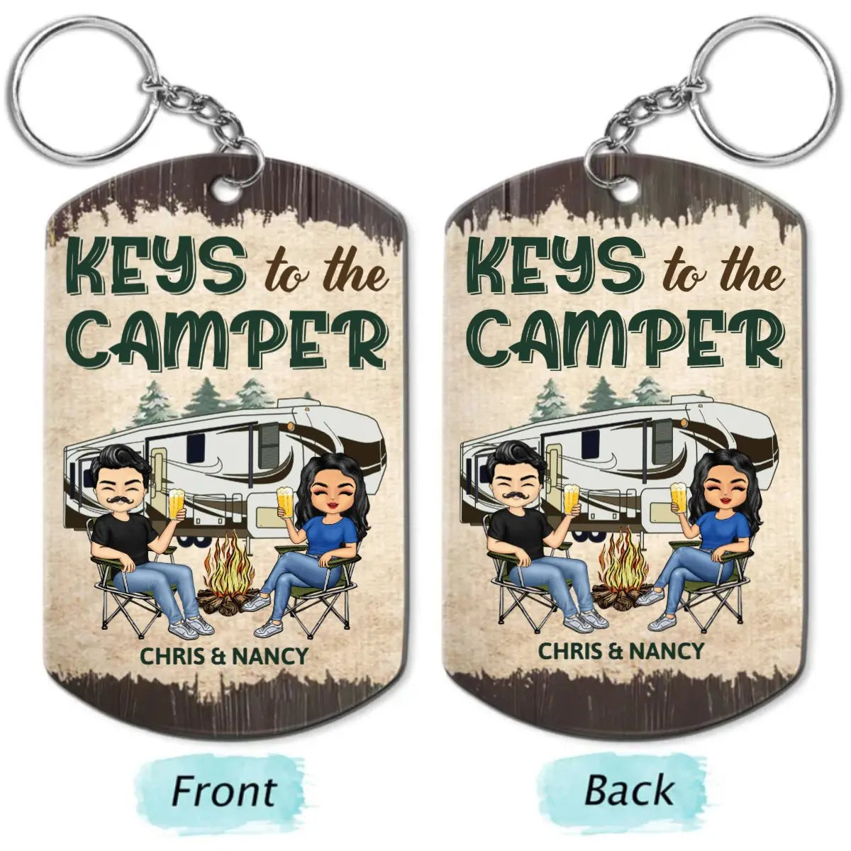 Camping Lovers - Keys To The Camper - Personalized Aluminum Keychain Keychain The Next Custom Gift