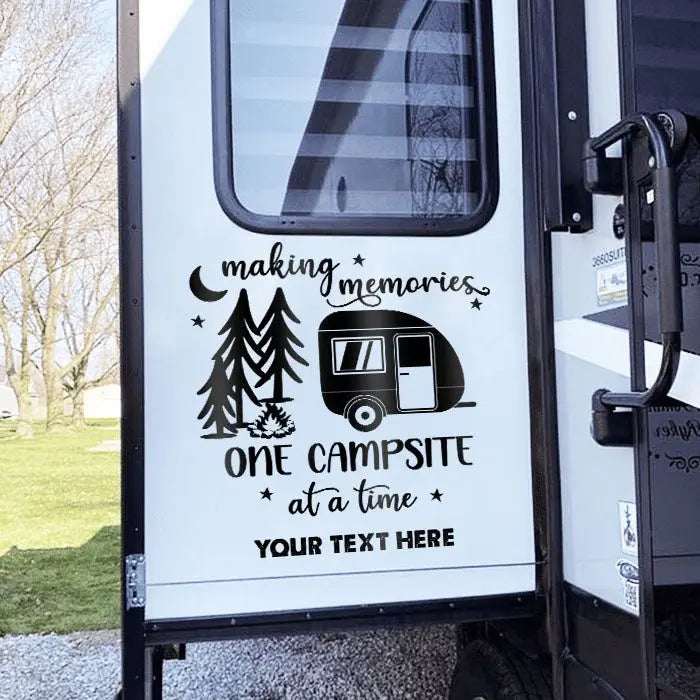 Camping Lovers - Making Memories One Campsite At A Time - Personalized RV Decal Decal The Next Custom Gift