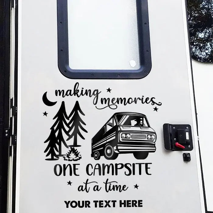 Camping Lovers - Making Memories One Campsite At A Time - Personalized RV Decal Decal The Next Custom Gift