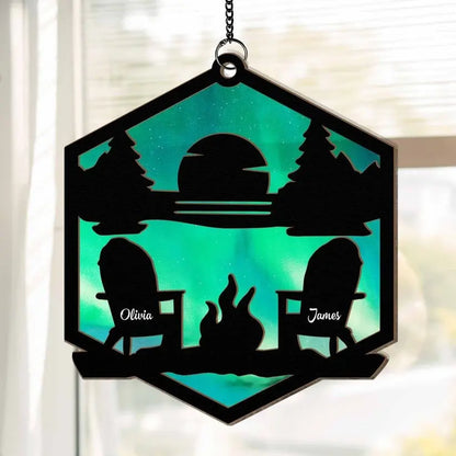 Camping Lovers - Mountain Camping - Personalized Window Hanging Suncatcher Ornament (TM) Hanging Suncatcher Ornament The Next Custom Gift