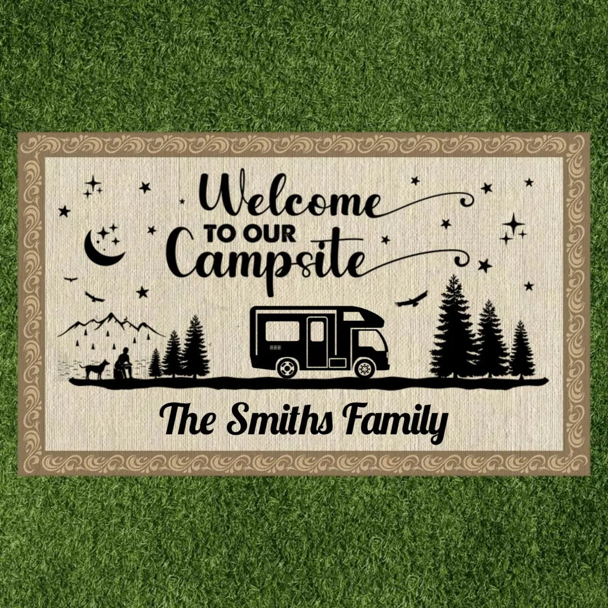 Camping Lovers - Welcome To Our Campsite - Personalized Patio Rug Patio Rug The Next Custom Gift