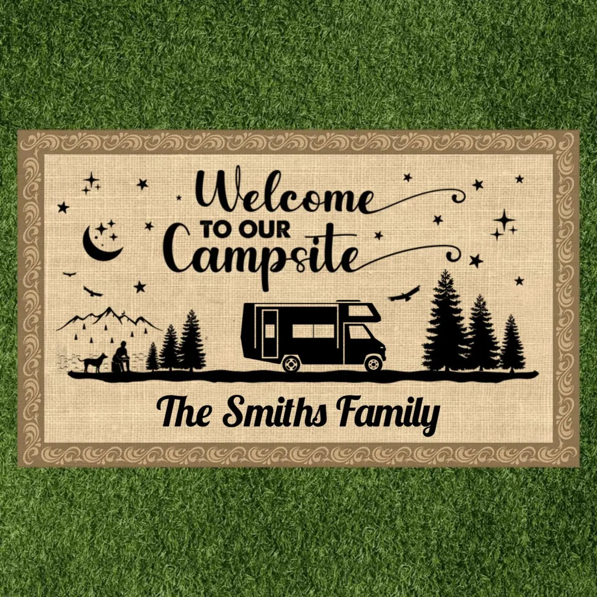 Camping Lovers - Welcome To Our Campsite - Personalized Patio Rug Patio Rug The Next Custom Gift