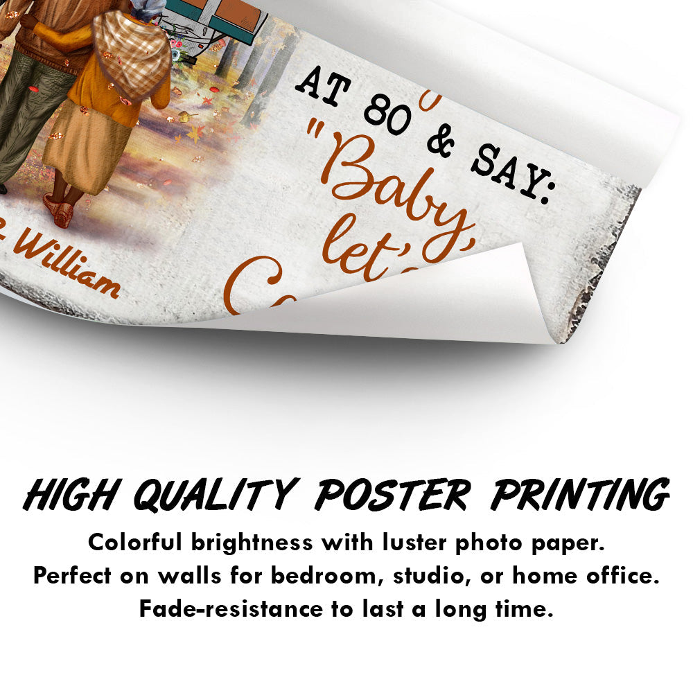 Camping Old Couple Let's Go Camping Custom RVs - Personalized Custom Poster