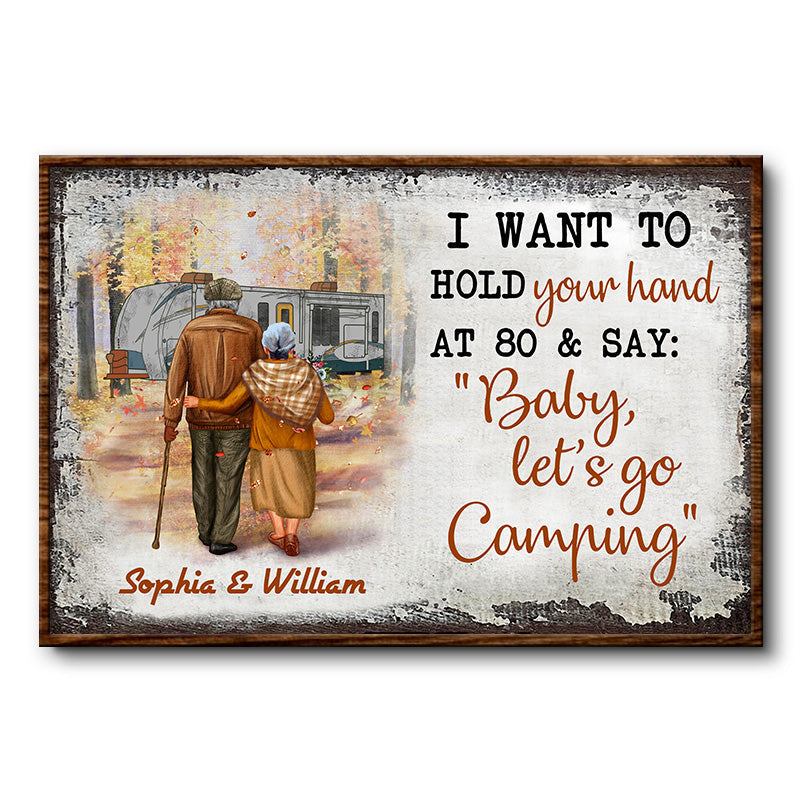 Camping Old Couple Let's Go Camping Custom RVs - Personalized Custom Poster